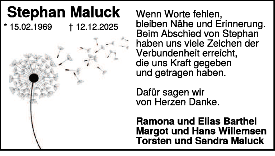 Traueranzeige von Stephan Maluck von NNA