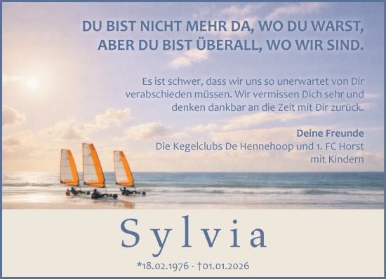 Traueranzeige von Sylvia Hasselmann von NNA