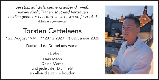Traueranzeige von Torsten Cattelaens von NNA