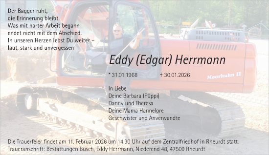 Traueranzeige von Edgar Herrmann von NNA