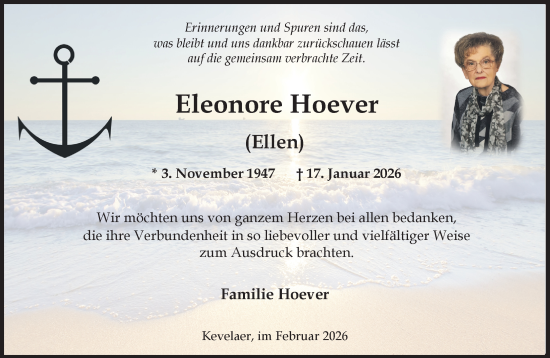 Traueranzeige von Eleonore Hoever von NNA