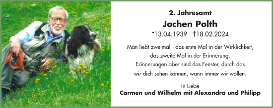 Traueranzeige von Jochen Polth von NNA