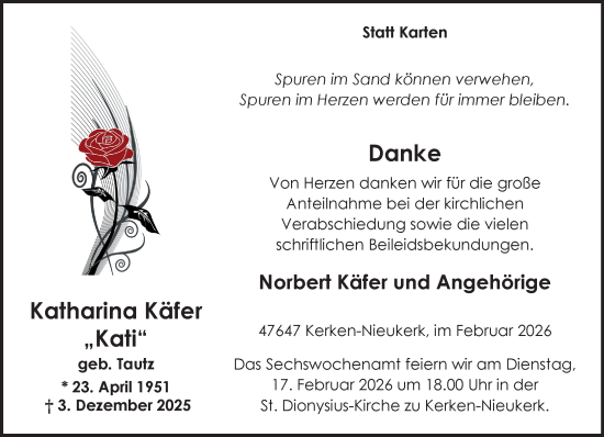 Traueranzeige von Katharina Käfer von NNA