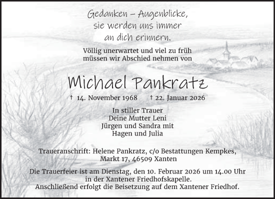 Traueranzeige von Michael Pankratz von NNA