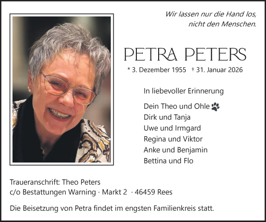 Traueranzeige von Petra Peters von NNA