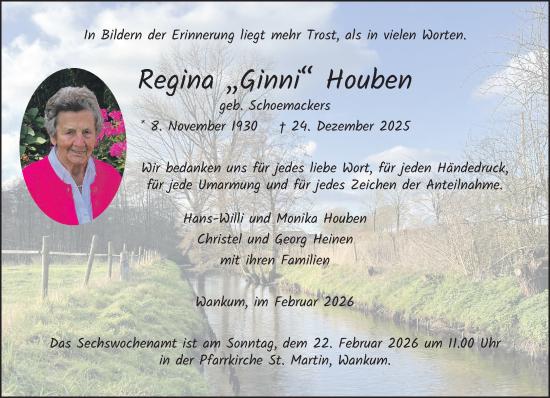 Traueranzeige von Regina Houben von NNA