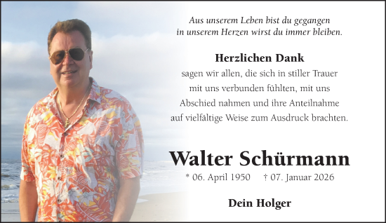Traueranzeige von Walter Schürmann von NNA